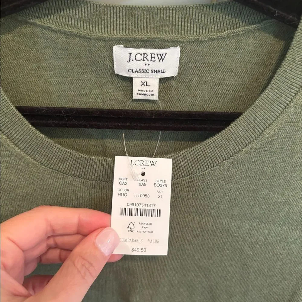 J. Crew Green Fitted Sleeveless Tank Top Sweater Shell